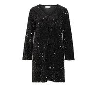 Vifaith V-Neck L/S Sequin Dress/Vol, Negro (Black Beauty), M