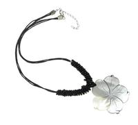Vifaleno Collar de concha, flor, 43,50x43,50x1,50mm, aprox. 41 cm de largo con extensión