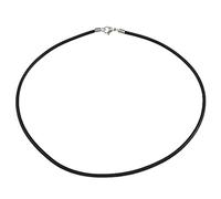 Vifaleno Collar de cuero, cuero auténtico, negro, 3 mm, cierre de acero inoxidable