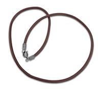 Vifaleno Collar de Cuero, Cuero de Vaca, marrón, 3mm, Acero Inoxidable Cierre de Langosta