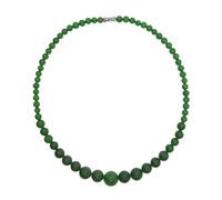 Vifaleno Collar de Jade Natural Verde con Perlas Redondas de 6-14 mm y Cierre de Rosca, Longitud 14 cm, Joyería Elegante y Sofisticada