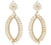 VIFE Pendientes de araña de marquesa abiertos chapados en oro de 14 quilates para mujer, aretes de boda de circonita cúbica para novias, aretes colgantes para mujer, joyería de fiesta de graduación