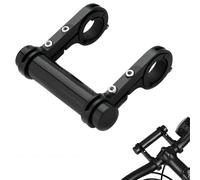 VIFER Extensor de Manillar de Bicicleta, Soporte de Manillar de 10 cm Bici Soporte de Extensión Doble Soporte para GPS Teléfono Velocímetro Luz, Negro