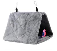 VIFER Nido de Pájaro Jaula para Pájaros Colgante Hamaca de Felpa Loro Cama Cálida de Invierno Suave Tienda para Periquitos Canario Inseparables Juguete para Mascotas (S-Gris)