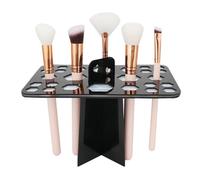 VIFER - Portacepillos de maquillaje, 26 agujeros, soporte de secado de pincel cosmético, organizador de pinceles de maquillaje, plegable, portacepillos de maquillaje, color negro