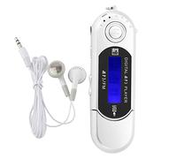 VIFER Reproductor de MP3 Reproductor de MP3 portátil de música Digital USB con Soporte de Pantalla LCD Tarjeta TF de 32GB y Radio FM(Plata)