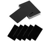 VIFERR 50 Tarjetas de Visita de Metal, Tarjetas de Nombre en Blanco de Aluminio Tarjetas de Marca de Grabado Láser Visita de Negocios Personalizadas para Tarjetas de Regalo de Bricolaje para Cl(Negro)