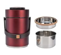 VIFERR Contenedor Térmico 2L, Recipiente Térmico para Comida, Contenedor de Alimentos Apilable Fiambrera Térmica de Acero Inoxidable para Escuela, Oficina, Viaje, Camping (Rojo)