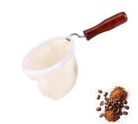 VIFERR Filtro de café Reutilizable, Bolsa de Filtro de Tela de Franela, Colador de té, Gotero de café Lavable con Mango de Madera para Cafetería de Oficina en (Grande)