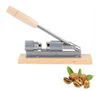 VIFERR Galleta de nogal de acero inoxidable, herramienta de apertura de nuez con grano de madera para almendras, avellanas, nueces y otras nueces