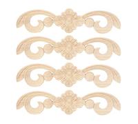 VIFERR Hermosa explicación Tallada de Flores Decoración de Muebles para el hogar de calcomanías largas para el gabinete de Puerta de Pared Madera de Goma 4 Piezas