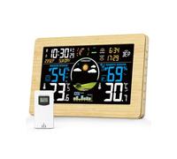 VIFLYKOO Estación Meteorológica Inalámbrica con Sensor Exterior, Estación Meteorológica Digital Multifuncional de Temperatura, Humedad, Presión Atmosférica, Pronóstico del Tiempo, Alarma