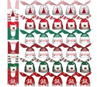 VIFOME 48 bolsas de dulces de Navidad, bolsas de regalo de Navidad, bolsas de regalo de fiesta de Papá Noel, bolsas de regalo, bolsas de plástico con cordón, bolsas de caramelos, decoración de fiesta