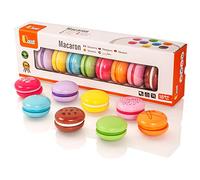 VIGA-50807 VIGA-Pack de 8 Galletas Macaron de Juguete-Madera, color surtido (50807)