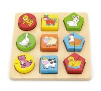 VIGA 595852 - Rompecabezas con Bloques geométricos - Animales de la Granja