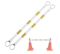 Viga cono ajustable de plástico industrial PVC | Multicolor Multipiezas: Estacionamiento Construcción de carreteras Advertencia Divisor temporal Yellow and White-2PCS