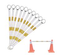 Viga cono de tráfico ajustable | Multicolor 1/2/4/5/6/8/10/12/16/20 piezas: Parking-Carretering Distribuidor de advertencia (amarillo y blanco), 10pcs