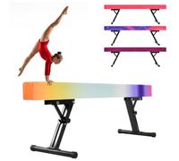Viga de Equilibrio Ajustable | 5 Alturas Ajustables | Barra de Equilibrio de 180 cm para Niñas, Entrenamiento en Casa en Altura Baja y Alta | Equipo de Gimnasio para Uso