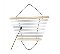 Viga de manivela, instrumento popular indio, barra transversal de madera maciza, tubo de aluminio, varilla de viga manual de 9 tonos, instrumento de terapia de sonido de yoga, campanas de viento curat
