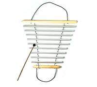 Viga de manivela, instrumento popular indio, barra transversal de madera maciza, tubo de aluminio, varilla de viga manual de 9 tonos, instrumento de terapia de sonido de yoga, campanas de viento curat
