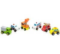 VIGA Juego de Coches de Madera pequeños 59621 - 6 Piezas