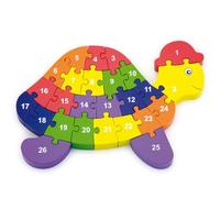 VIGA - Rompecabezas 3D con Forma de Tortuga - 2 en 1: abecedario y números - Madera (55250)