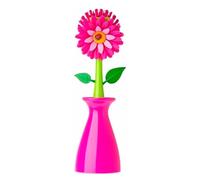 Vigar - Cepillo Lavaplatos con Soporte - para Limpieza de Cocina - 7,5 x 7,5 x 25,5 cm - Vigar Flower Power - Cocina Ordenada y Colorida - Multicolor