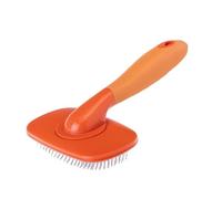 Vigar - Cepillo para Pelo - Peine Metálico para Perro y Gato - 10 x 5 x 15,5 cm - Colección Pets Club - Con Cabezal Giratorio - Púas Blandas - Naranja