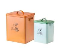 VIGAR - Contenedor de Pienso - Pack 2 Unidades - Colección Pets Club - Capacidad de 5 y 12 l - Metal y Silicona - Con Tapa Hermética - Naranja y Verde