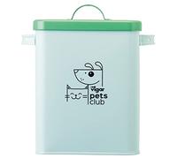 VIGAR - Contenedor para Pienso - Colección Pets Club - 23,5 x 16,5 x 26 cm - 5 l - Pequeño - Cubo de Hierro y Silicona - con Tapa Hermética - En Verde
