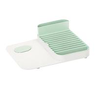 VIGAR Escurridor de Platos para Fregadero y Escurreplatos para Mostrador de Cocina, Fregaderos de Cocina Modernos y Accesorios para Cocina 42.5 x 34.5 x 12 cm, Blanco y Turquesa