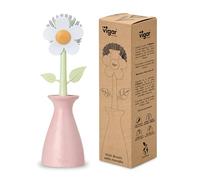 Vigar Florganic Cepillo de Cocina con Mango y Soporte, friegaplatos para ollas, sartenes, Platos y Fregadero, cerdas Que no Rayan, Apto para lavavajillas, Rosa