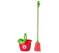 VIGAR Kids Set Fregar Niños Infantil con Cubo Polipropileno, Mopa Microfibra, Palo Acero, Set Limpieza Juguete 71 cm Ligero Manejable para Limpieza Hogar Niños 3 Piezas Juego Imitación - Ladybug