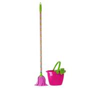 VIGAR Kids Set Fregar Niños Infantil con Cubo Polipropileno, Mopa Microfibra, Palo Acero, Set Limpieza Juguete 71 cm Ligero Manejable para Limpieza Hogar Niños 3 Piezas Juego Imitación - Lolaflor