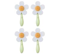 VIGAR - Pack 4 Percheros para Puerta - 7 x 6,5 x 12,5 cm - Modelo Florganic - Colgador Multiusos para Puertas - Diseño con Forma de Flor - Resistentes - Verde y Blanco