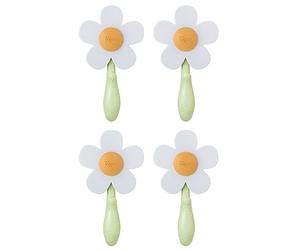 VIGAR - Pack 4 Percheros para Puerta - 7 x 6,5 x 12,5 cm - Modelo Florganic - Colgador Multiusos para Puertas - Diseño con Forma de Flor - Resistentes - Verde y Blanco