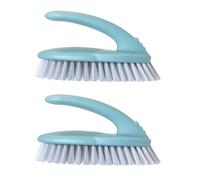 Vigar Paquete de 2 Cepillos Multifuncionales, Cerdas Duras y Resistentes, Cepillo para Fregar con Mango Ergonómico para Baño, Ducha, Bañera, Azulejos, Pared, 16x7x9cm, Azul
