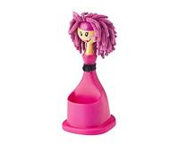 VIGAR Portabolis+Plumero Microfibra Dolls, ABS, poliéster, Silicona, Rosa, Mediano