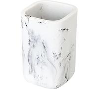 VIGAR - Portacepillo de Dientes - Colección Zense Mármol - 7,5 x 7,5 x 11,5 cm - Accesorio Organizador Ideal para el Baño - Acabado Elegante - Blanco