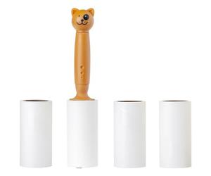 Vigar - Quitapelos de Mascota - 3 Recambios - Modelo Pets Club - 80 Hojas Adhesivas - Rodillo Quitapelusa - Ropa, Sofás y Mantas - En Naranja y Blanco