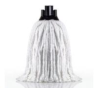 Vigar Recambio Fregona Fibras de Algodón Tiras Absorbentes - Universal para Palo Fregona, Suelos Delicados, Mármol y Laminado, Mocho para Limpia Suelos, Fregasuelos, Mopa Hogar, Cocina - Blanco, Negro