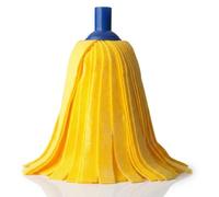 Vigar Recambio Fregona Fibras de Poliéster Tiras Absorbentes - Universal para Palo Fregona, Suelos Delicados, Mármol y Laminado, Mocho para Limpia Suelos, Fregasuelos, Mopa Hogar - Azul, Amarillo