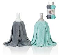 Vigar Recambio Fregona Microfibra Tiras Absorbentes - Pack de 2 - Universal para Palo Fregona, Suelos Delicados, Mármol y Laminado, Mocho para Limpia Suelos y Fregasuelos - Gris y Turquesa