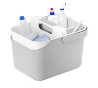 Vigar Rengo Cubo Organizador, Multiusos Caddy Organizador con Asa, 3 Compartimentos Baño Organizadores y Almacenamiento para el Hogar, Gris, Blanco
