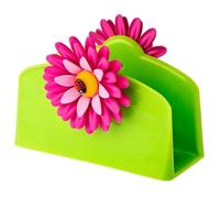 VIGAR Flower Power Servilletero, Material: Polipropileno y Goma, Verde, Dimensiones: 14 x 6 x 10 cm