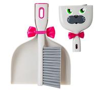 Vigar - Set de Cepillo y Recogedor - Ideal para Migas - 19 x 4 x 25,5 cm - Félix - Limpieza en Rincones - Ideal para Mesa y Encimera - En Gris y Rojo