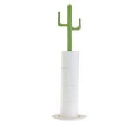 Vigar - Soporte para Papel Higiénico - Ecológico Bioplástico - 63 x 13.5 x 2.5 cm - Colección Cactus - Diseño Vertical - Soporte de Bambú - En Blanco