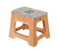 Vigar Taburete Plegable Compacto para Adultos, 27 cm Taburete Plegable Antideslizante para Casa, Dormitorio, Baño, Armario, Oficina, Soporta hasta 150 kg, Naranja Oscuro