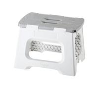 Vigar - Taburete Plegable - Modelo Compact - 23 cm de Altura - 80% Plástico Reciclado - Ideal Cocina, Baño y Camping - Escalón Peldaño Infantil - Gris