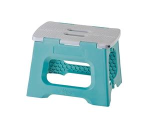 Vigar Taburete Plegable Portatil Compacto para Adultos, 23 cm Antideslizante, Silla Banco Banqueta Asiento para Casa, Cocina, Baño, Dormitorio, Oficina, Camping, Salón, Armario, hasta 150 kg, Turquesa